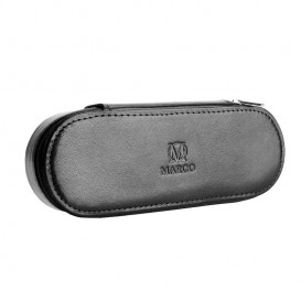 Black leather pencil case with room for eyeglasses