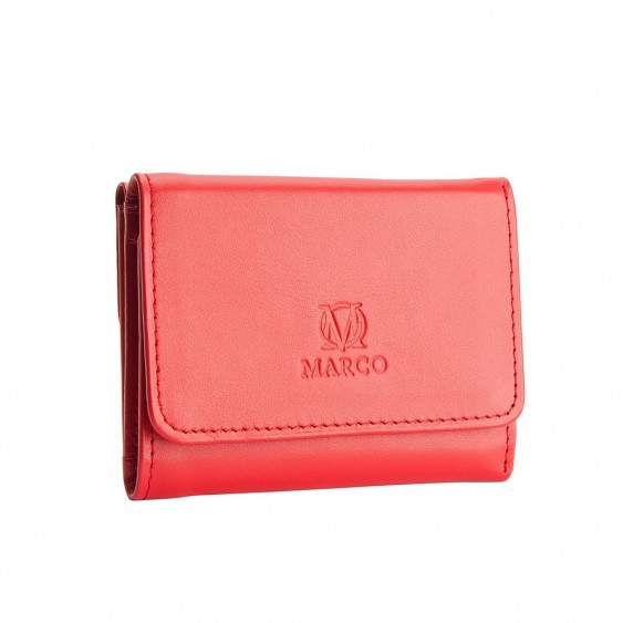 Red small leather women's wallet