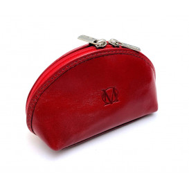 Red leather cosmetic bag