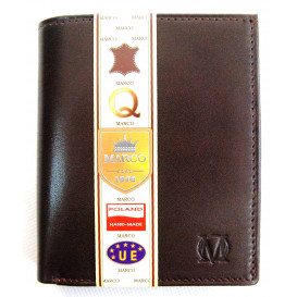 Brązowy skórzany portfel z ochroną karty