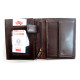 Brown leather men's wallet with RFID