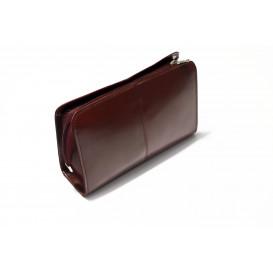Claret leather cosmetic bag