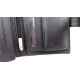 Black leather men's wallet with RFID protection
