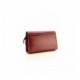 Brown leather cosmetic bag with a mirror